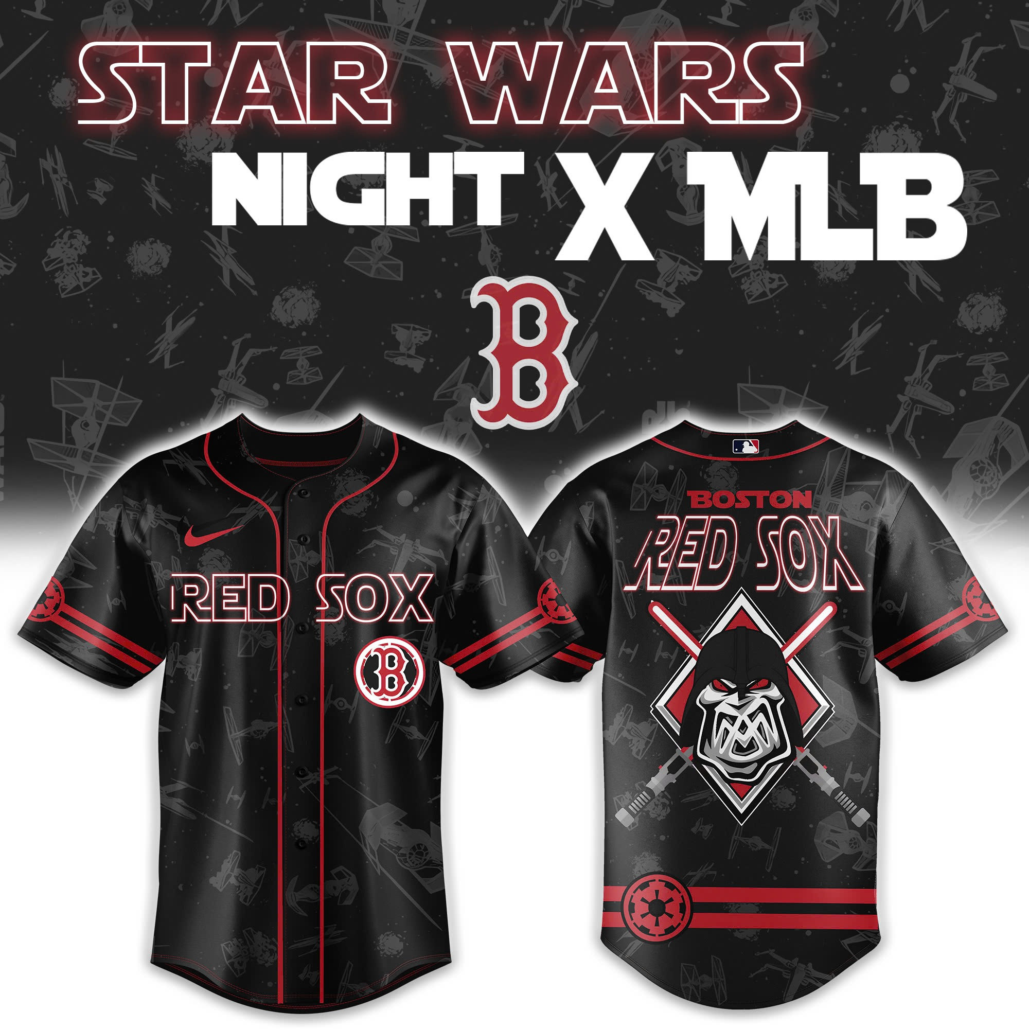 Boston Red Sox x Star Wars Night 2025 Baseball Jersey Presents For Baseball Fans