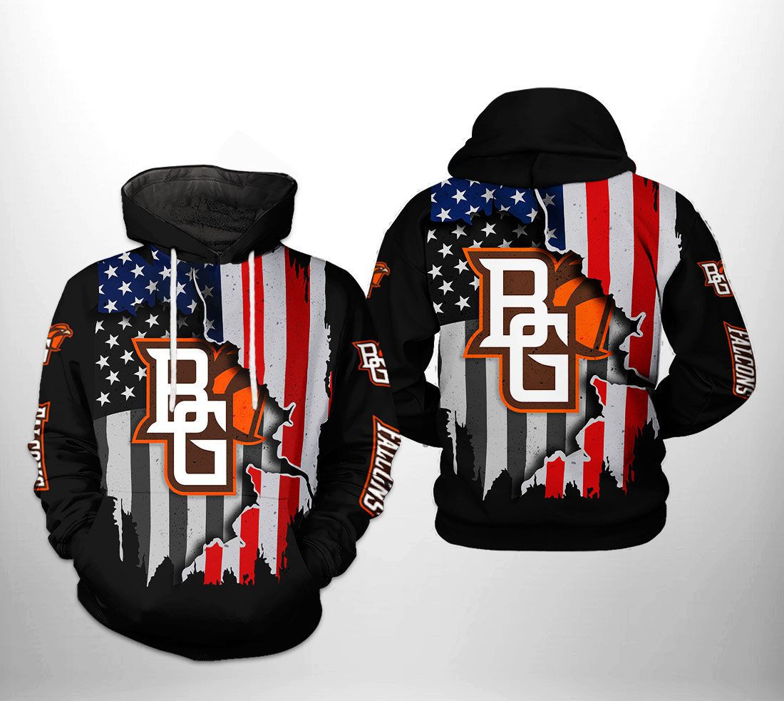 Bowling Green Falcons NCAA US Flag Hoodie  Zip Hoodie Version 1196