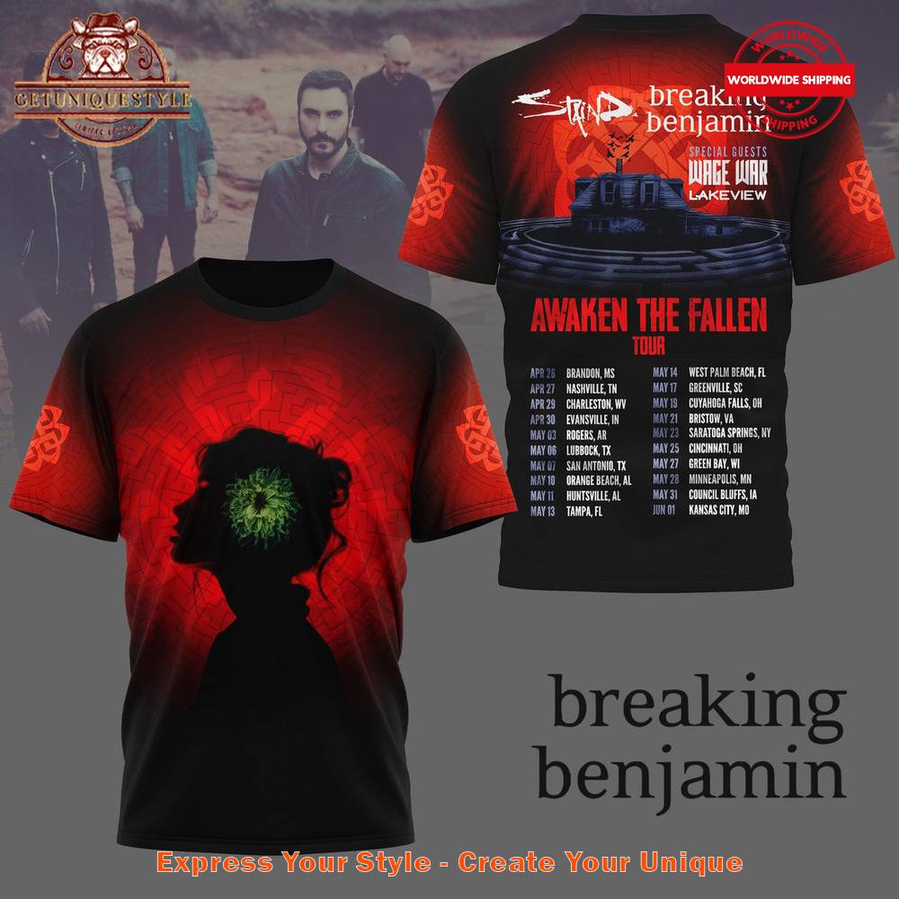 Breaking Benjamin Awaken The Fallen Tour T-shirt Premium Merchandise