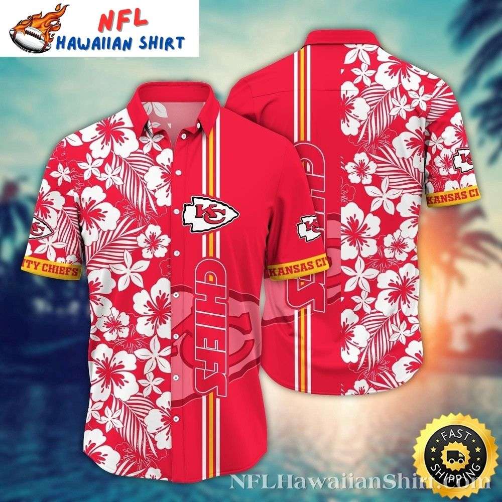 Bright Chiefs Bloom - Kansas City Chiefs Mens Hawaiian Shirt Gift For Sport Music Fans