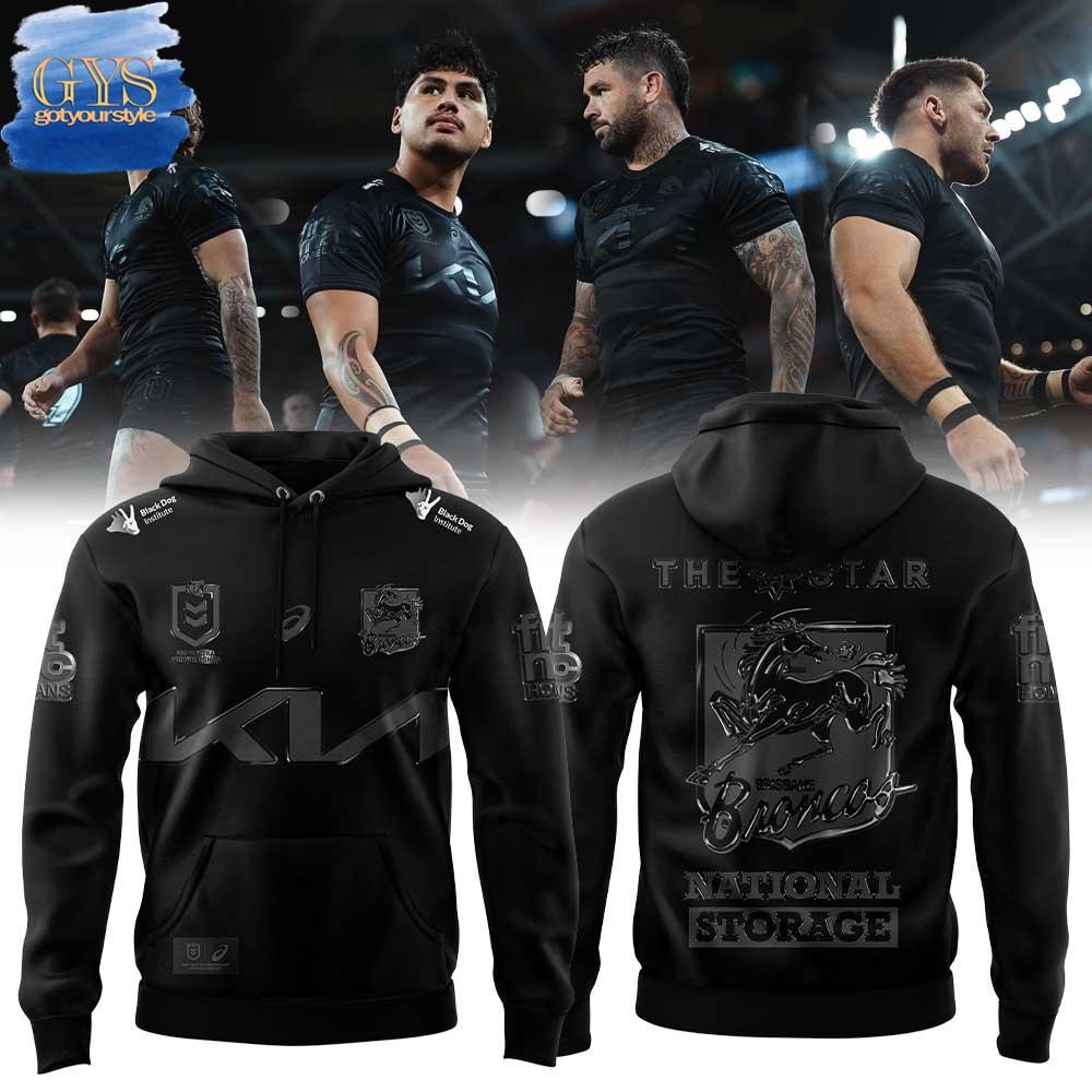 Brisbane Broncos 2025 Black Jersey Limited Edition Hoodie Premium Merchandises