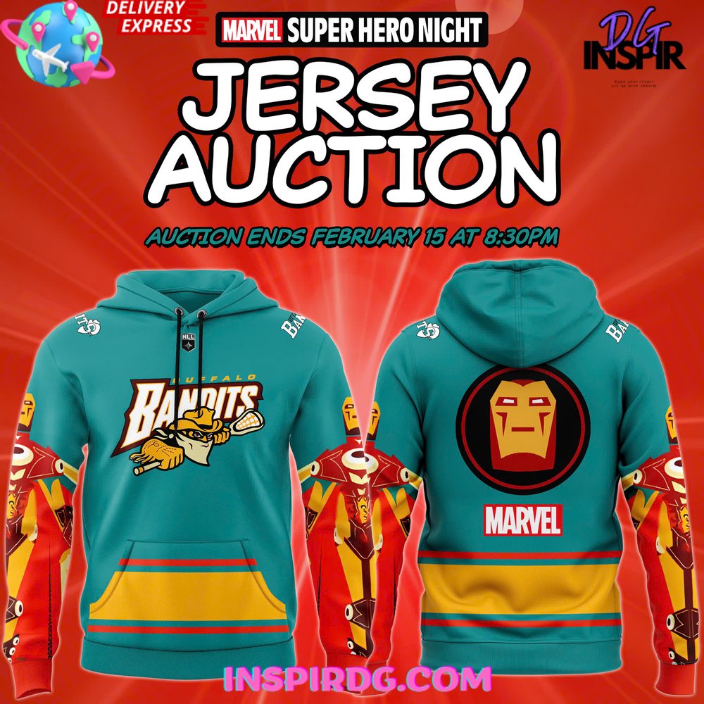Buffalo Bandits Marvel Super Hero Night 2025 Hoodie Gift For Sport Music Fans
