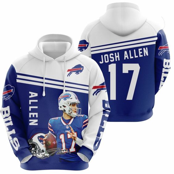 Buffalo Bills 17 Josh Allen NFL Football Team Hoodie