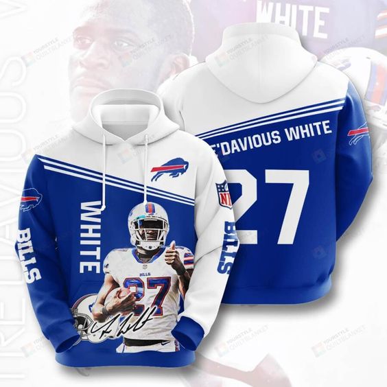 Buffalo Bills 27 Davious White NFL Football Team Hoodie