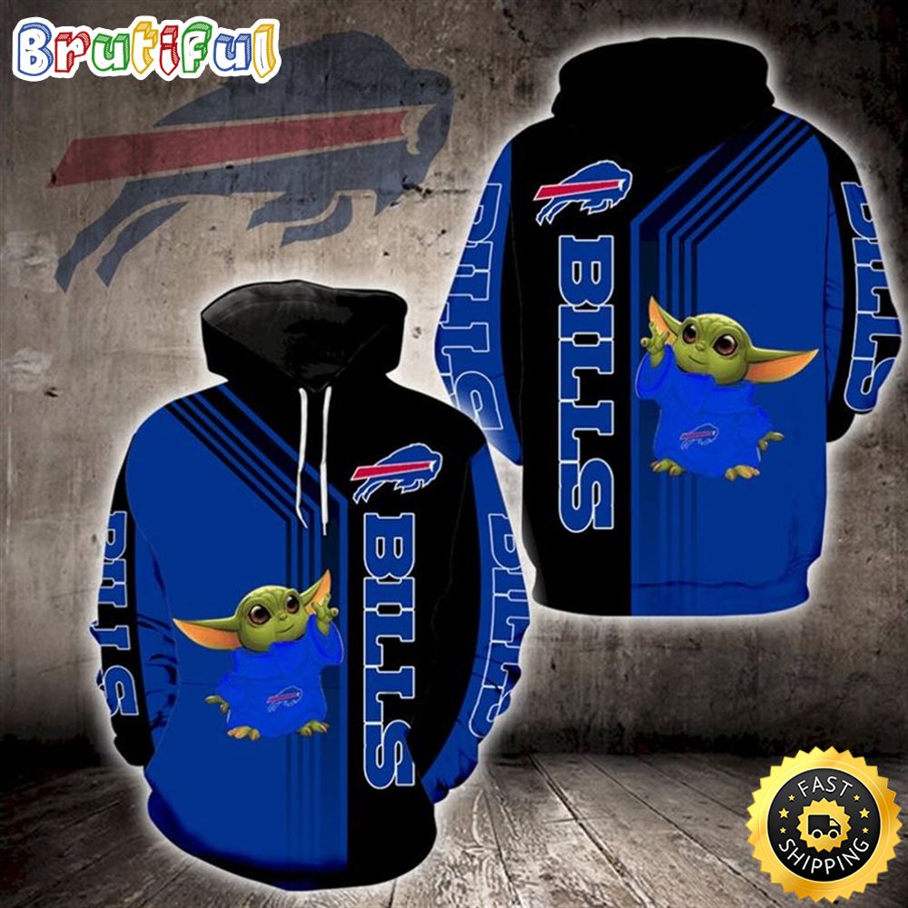 Buffalo Bills Baby Yoda Full Print 3d Hoodie All Over Print