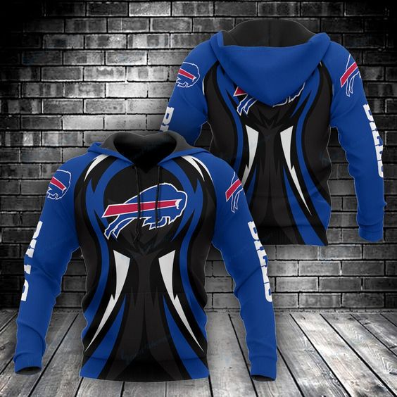 Buffalo Bills Black V5 NFL Football Team Hoodie