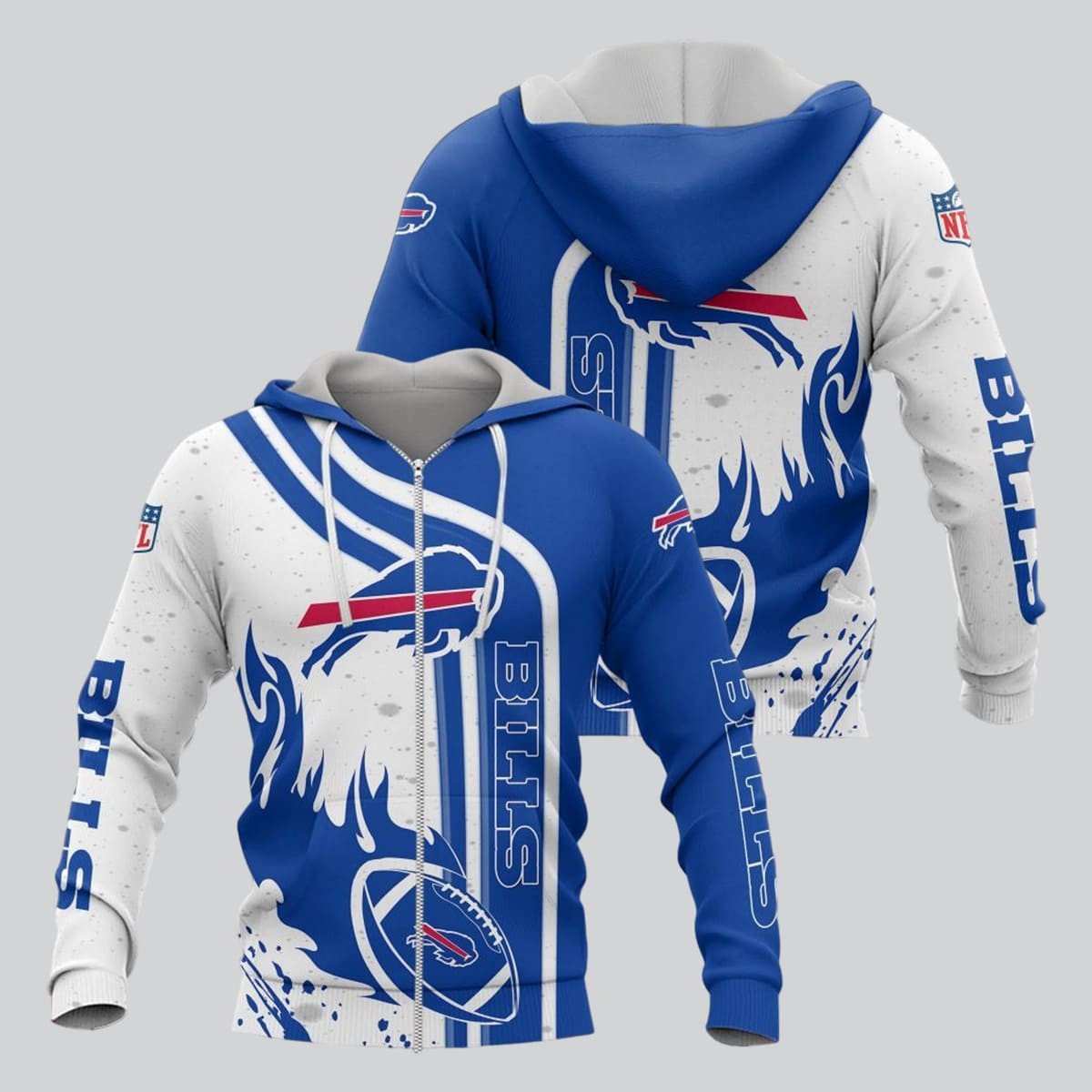 Buffalo Bills Football With Personalized 3D printed Sweatshirt Hoodie Zipped Hoodie
