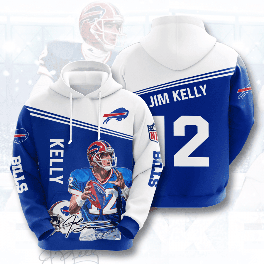 Buffalo Bills Jim Kelly 12 Hoodie  Zip Hoodie