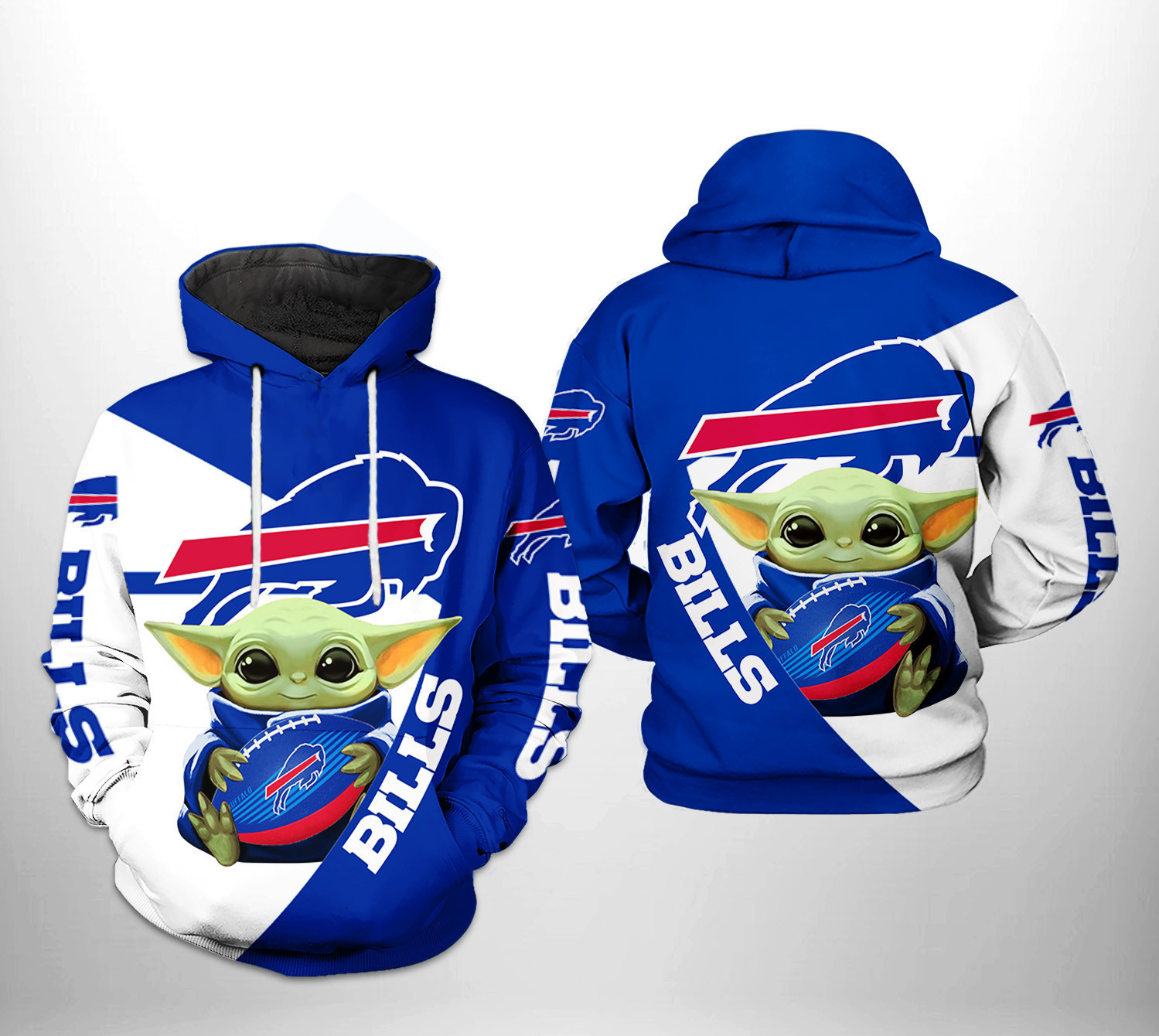Buffalo Bills NFL Baby Yoda Team Hoodie Zip Hoodie