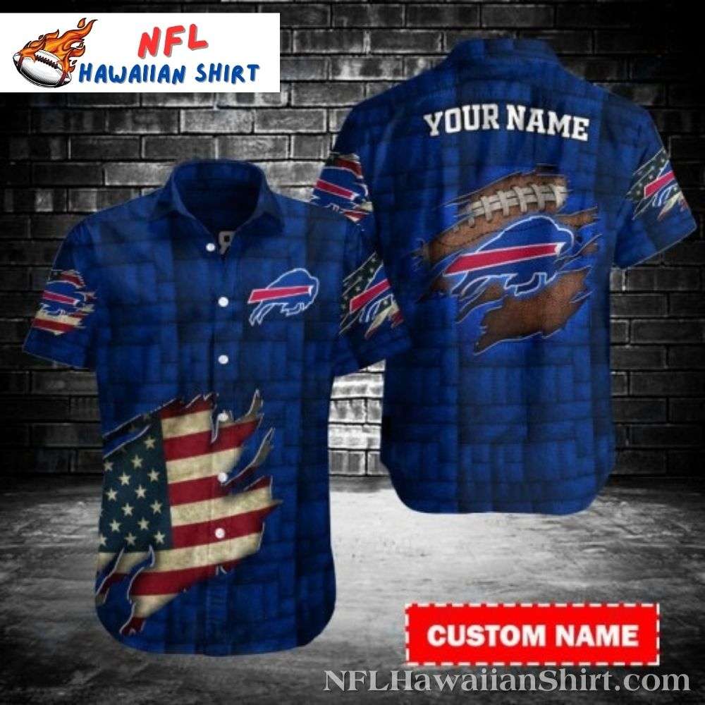 Buffalo Bills Patriotic Football Custom Name Hawaiian Shirt Gift For Sport Music Fans