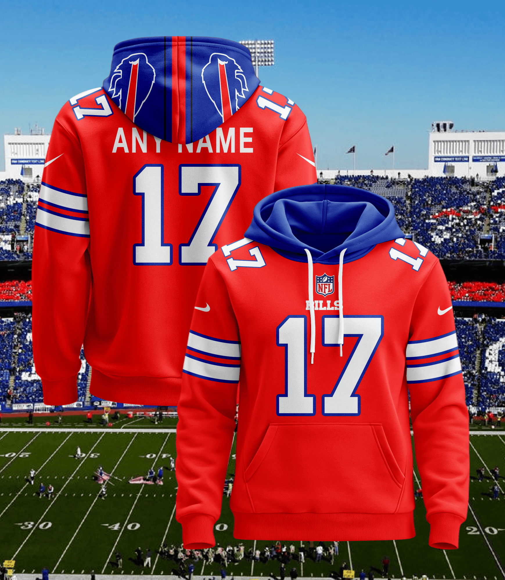 Buffalo Bills Personalized Name And Number NFL 3D Hoodie Version 11