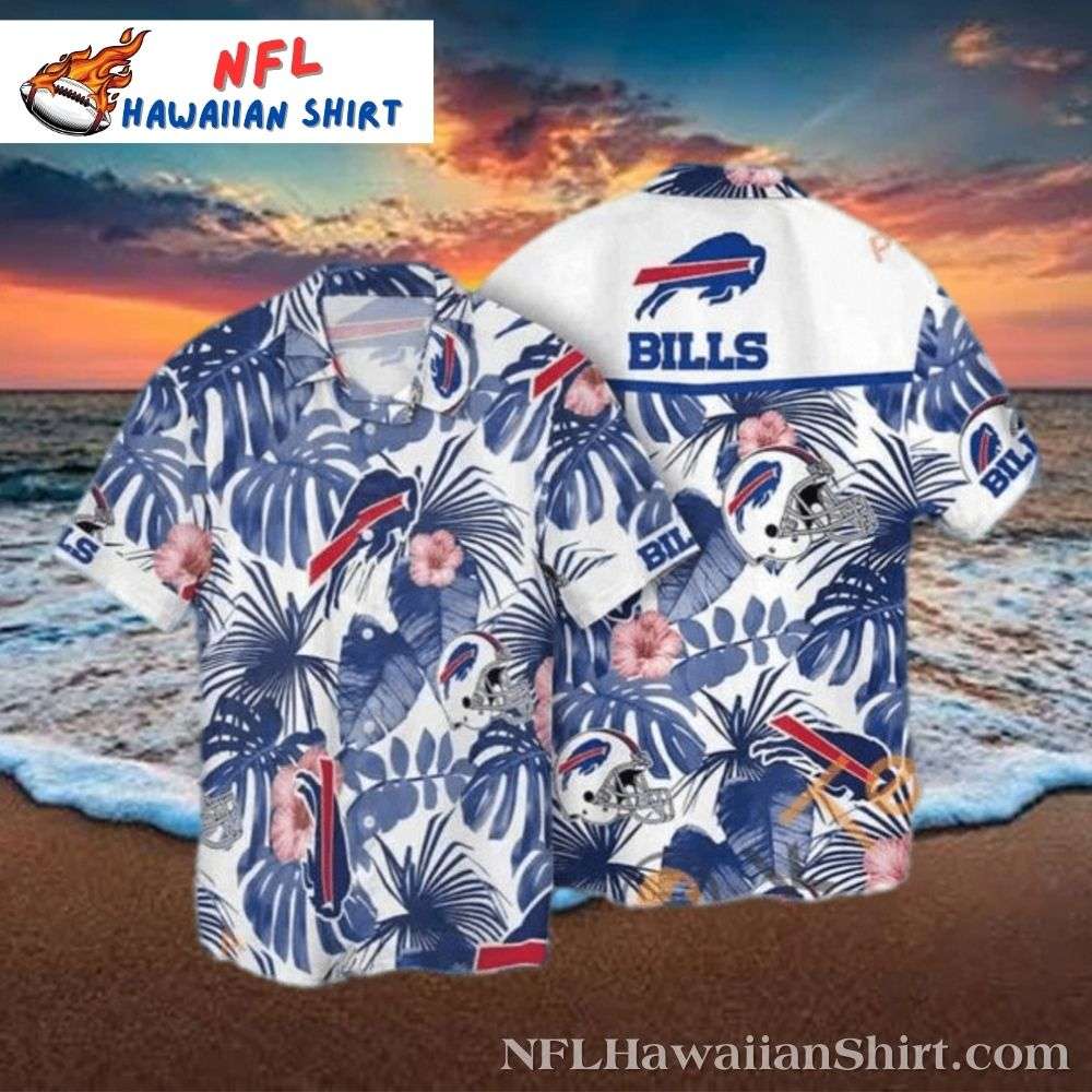 Buffalo Bills Pink Flower and Blue Palm Hawaiian Shirt Gift For Sport Music Fans