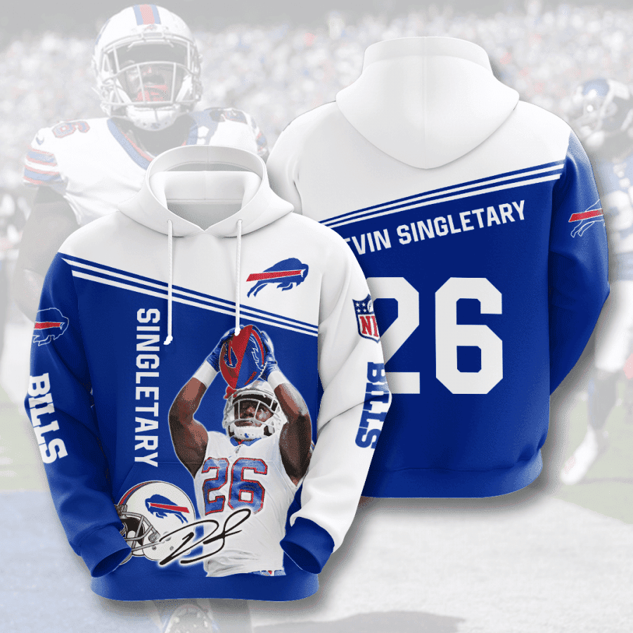 Buffalo Bills Singletary 26 Hoodie  Zip Hoodie Version 1435