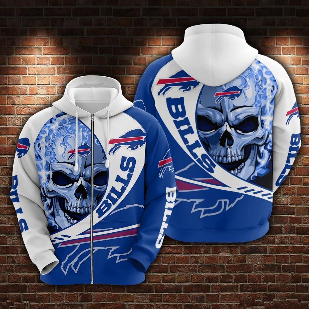 Buffalo Bills Skull NFL Football Team Hoodie Gift For Sport Music Fans