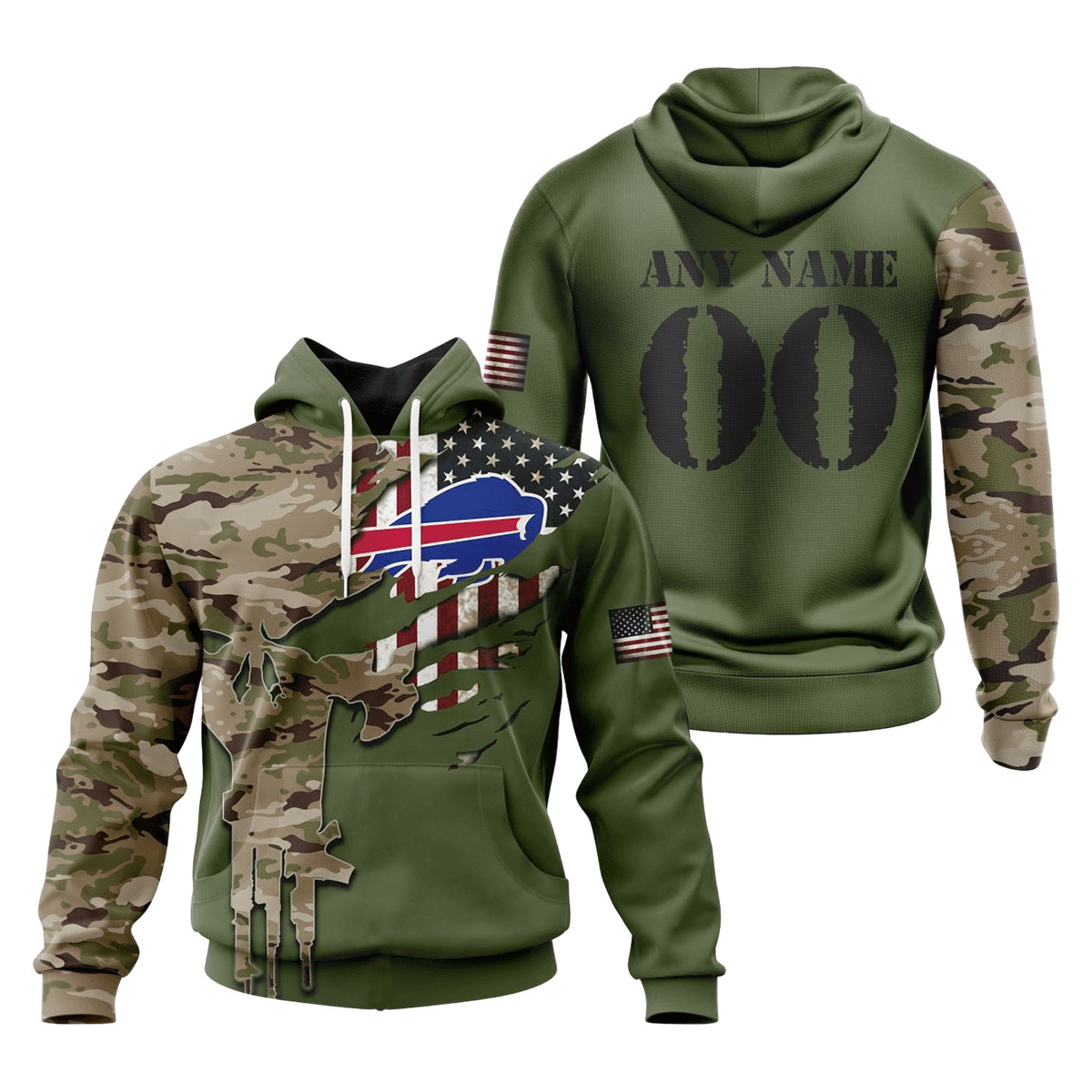 Buffalo Bills Special Camo Design 3D printed Sweatshirt, Hoodie, Zipped Hoodie Gift For Sport Music Fans