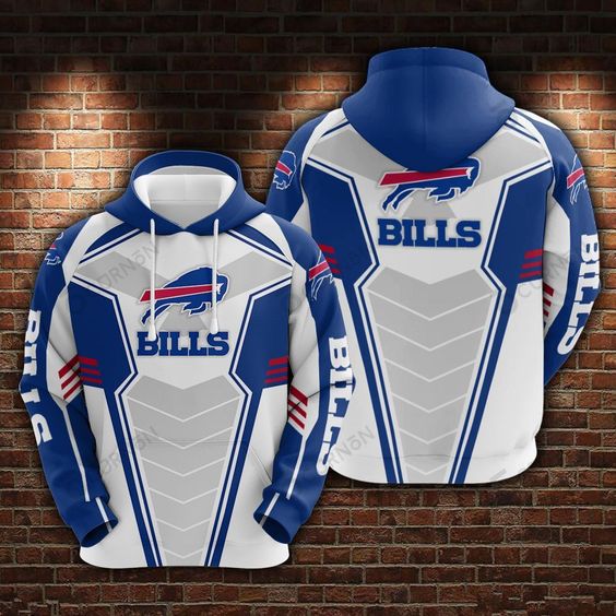 Buffalo Bills White Blue V7 NFL Football Team Hoodie