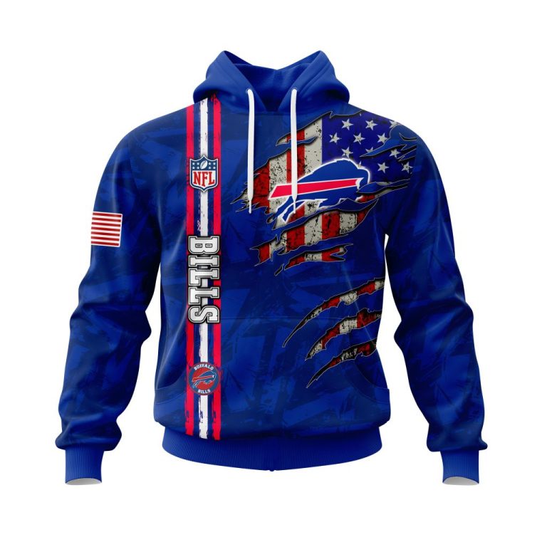 Buffalo Scratch Custom Name Number NFL Football Team Hoodie