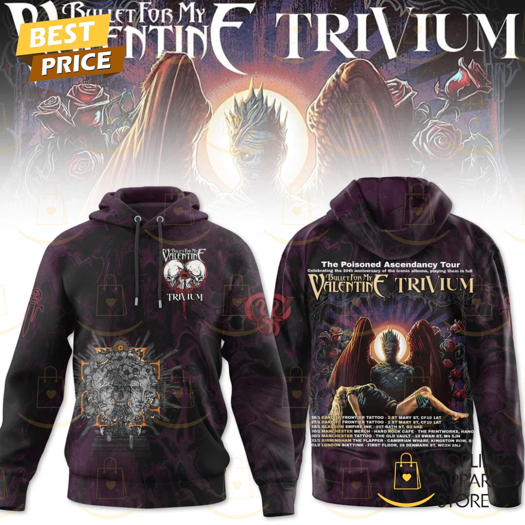 Bullet For My Valentine Trivium Design Hoodie Gift For Sport Music Fans