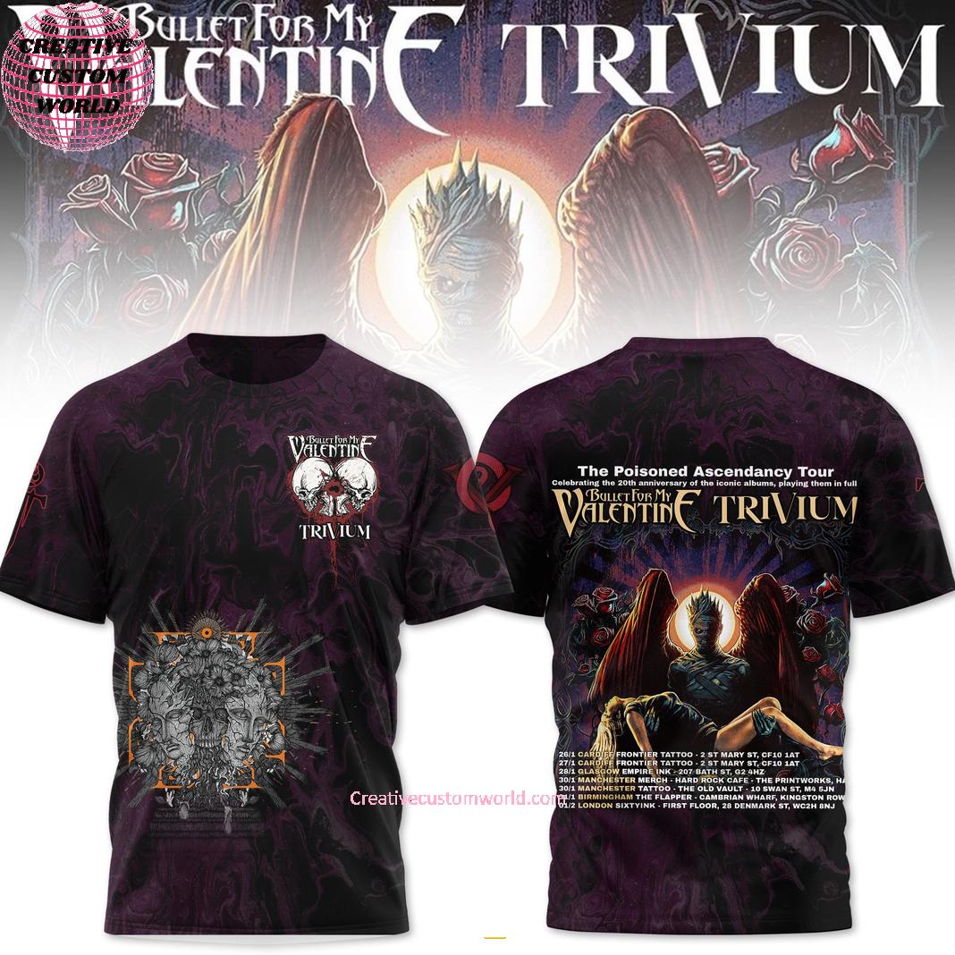 Bullet For My Valentine Trivium The Poisoned Ascendancy Tour 2025 3D T-Shirt