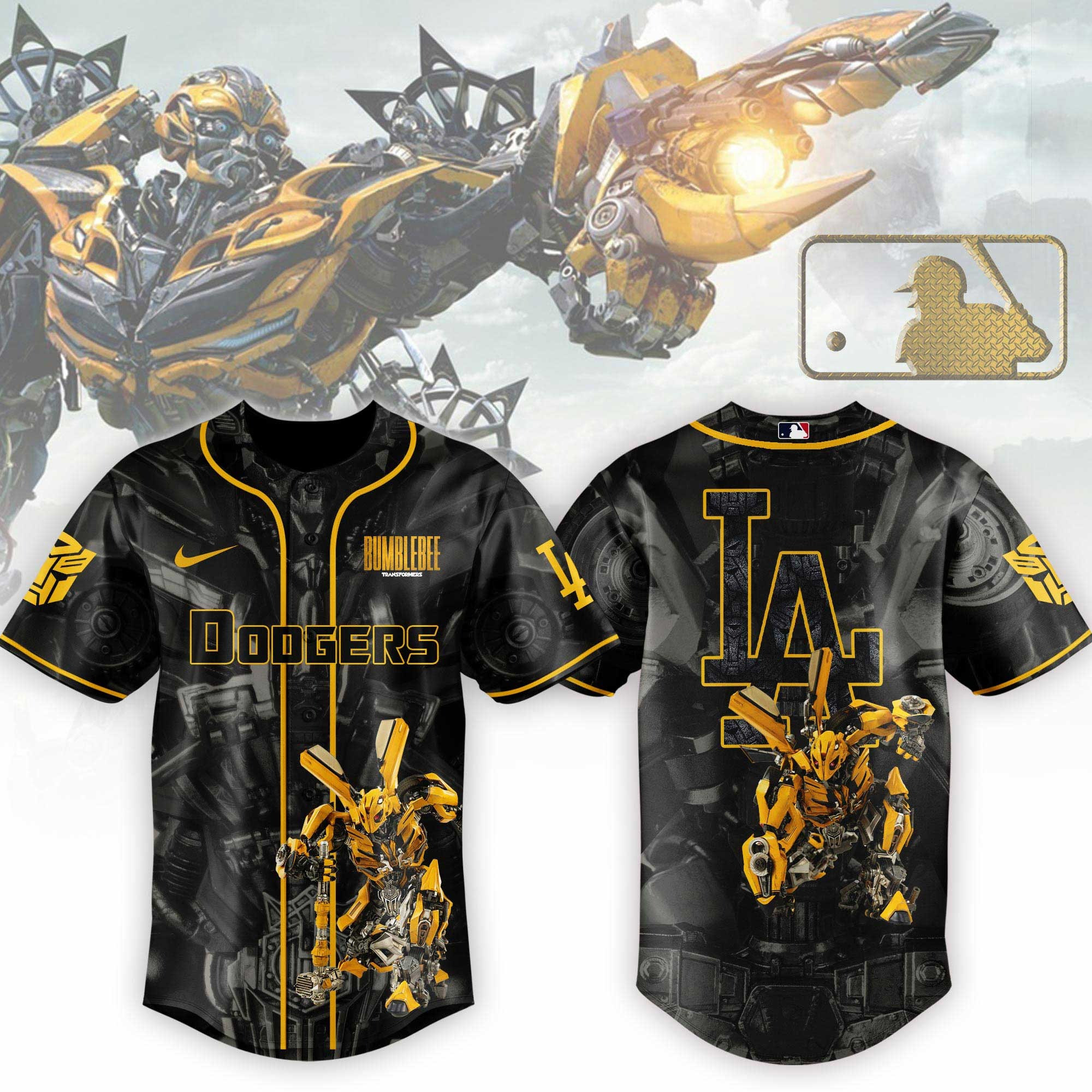 Bumblebee x Los Angeles Dodgers Jersey Baseball Lover Gift Ideas