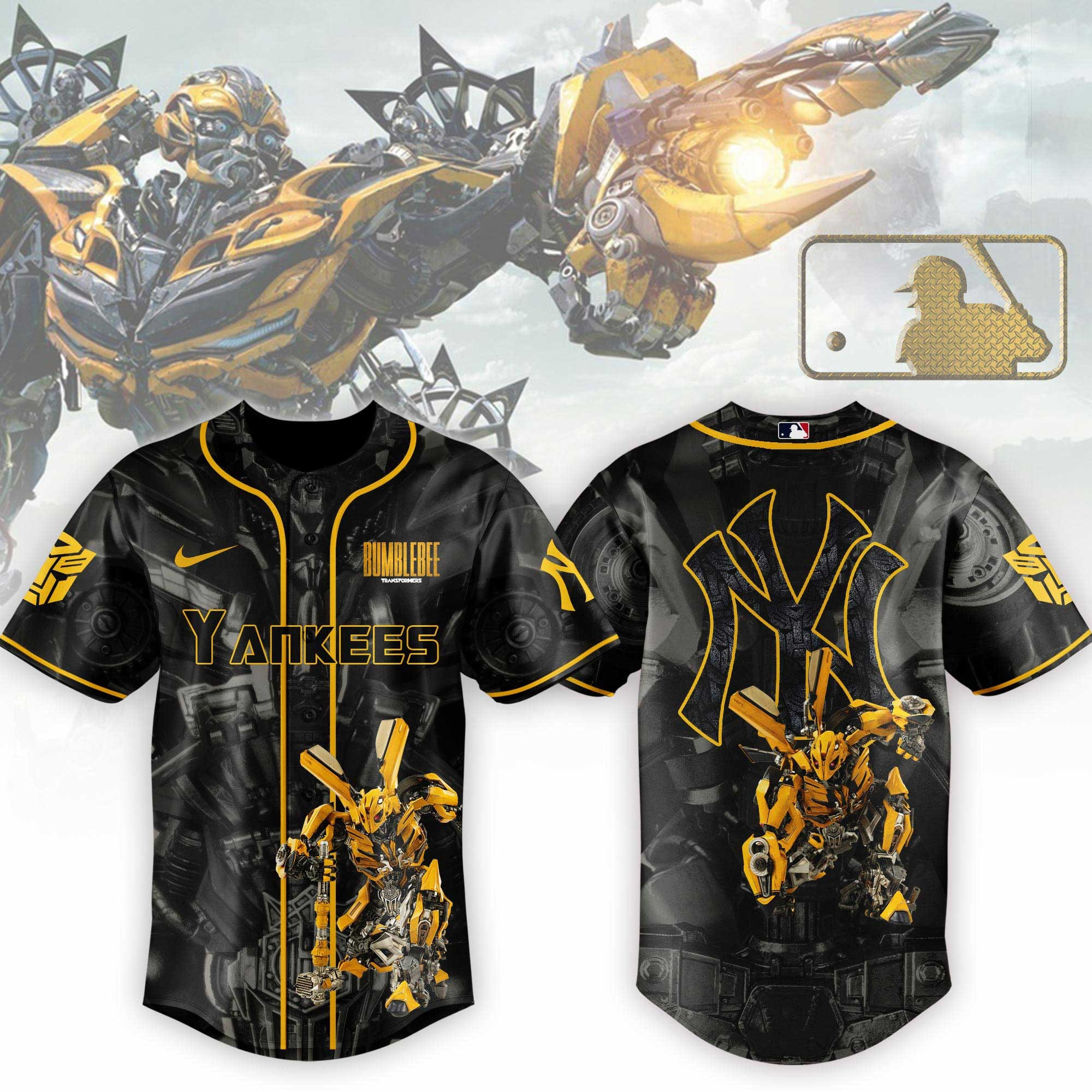 Bumblebee x New York Yankees  Edition Jersey Presents For Baseball Lovers