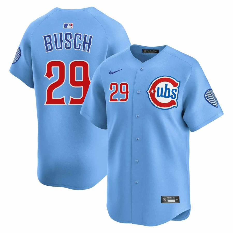 Busch Blues Chicago Cubs Alternate Light Blue Jersey MLB Cubs New Uniforms Fan Merch