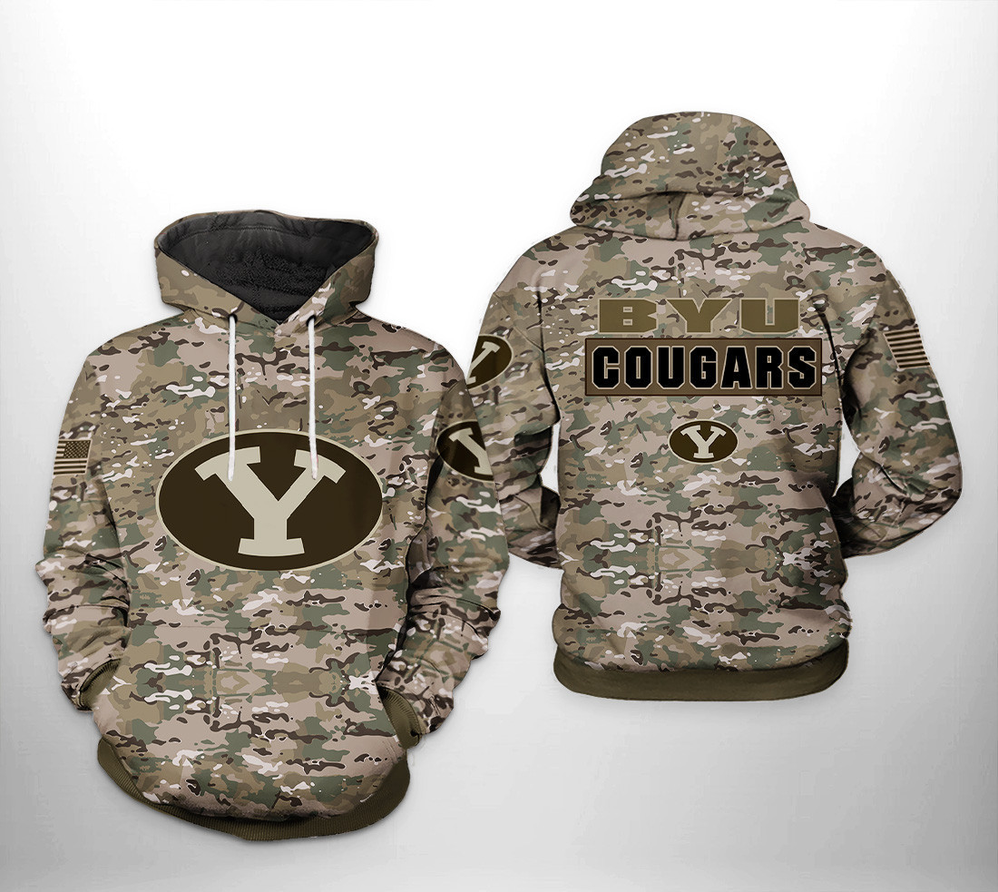 BYU Cougars NCAA Camo Veteran Hoodie  Zip Hoodie
