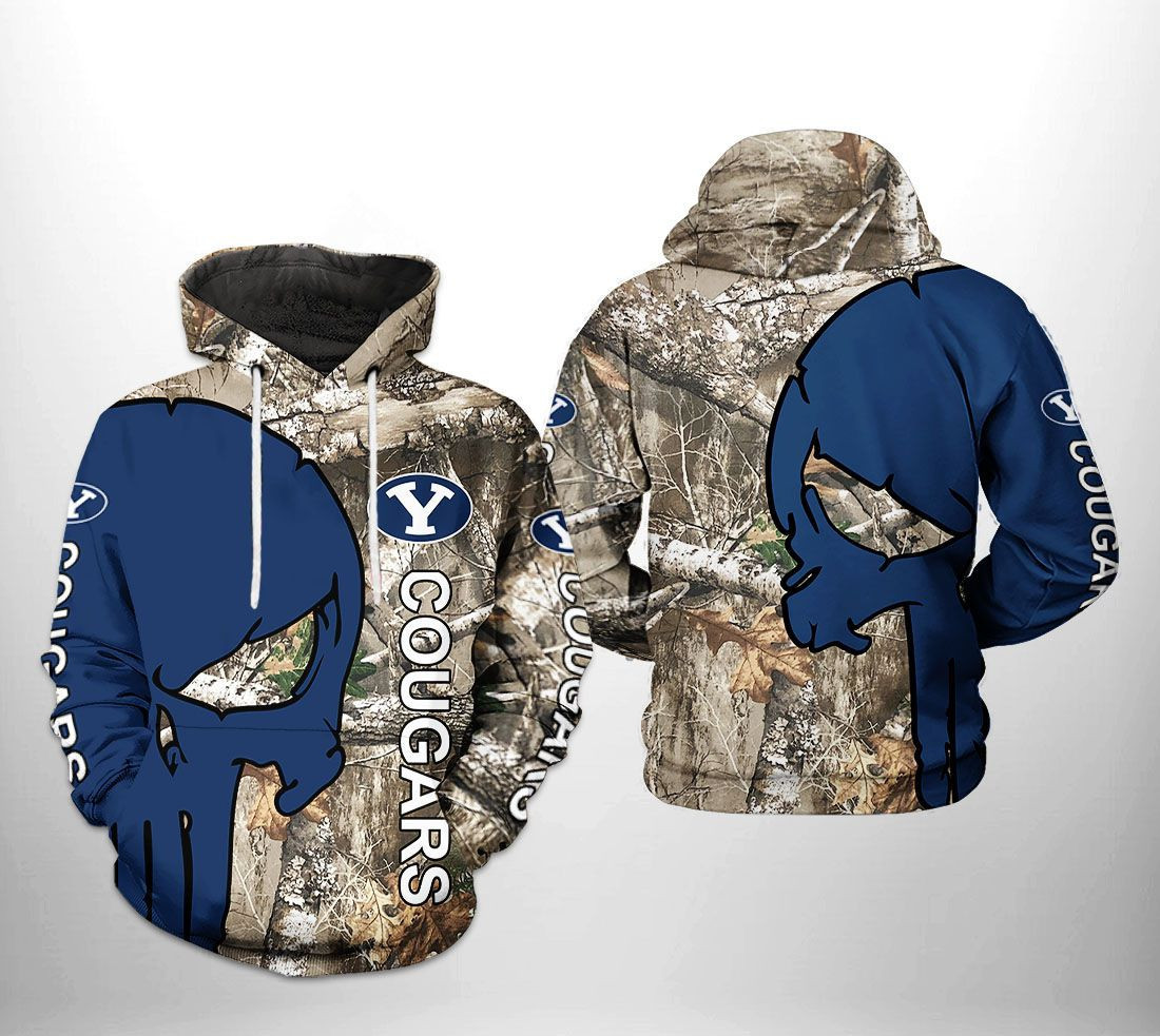 BYU Cougars NCAA Camo Veteran Hunting Hoodie  Zip Hoodie