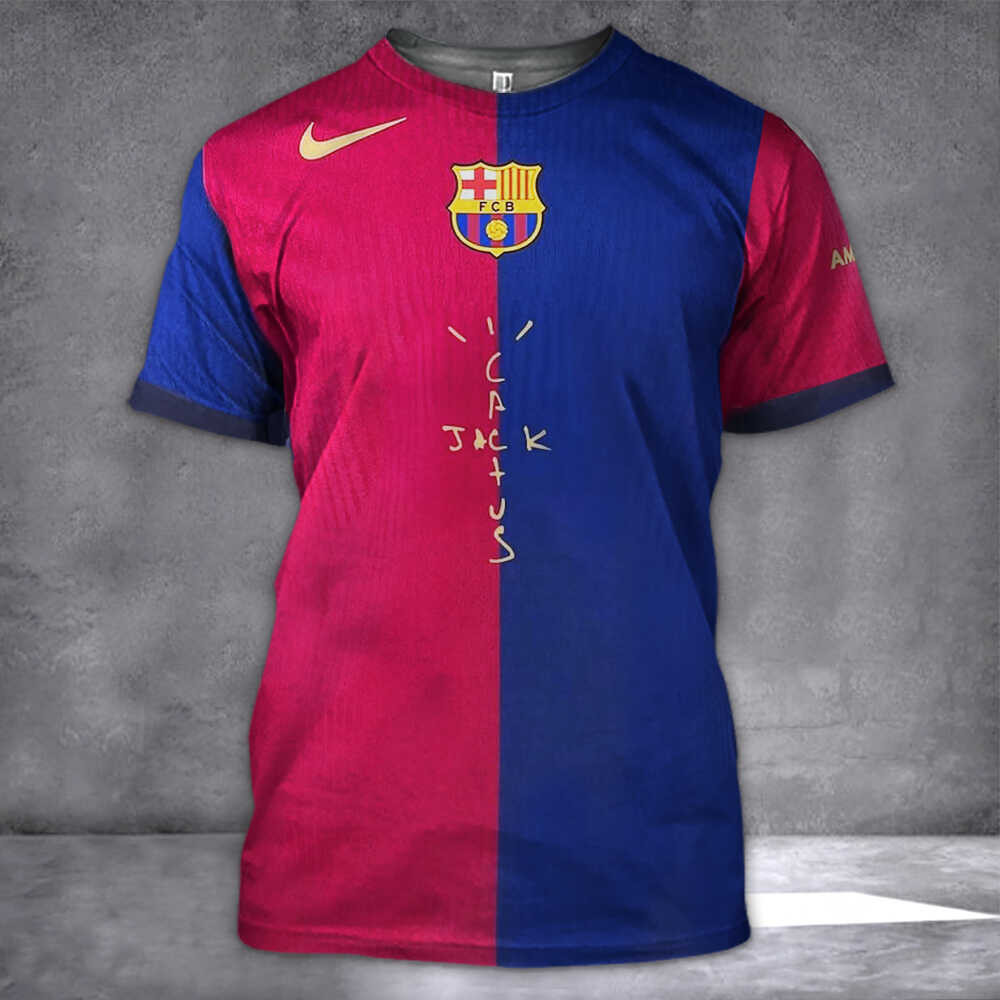 Cactus Jacks x Barcelona FC Football T-Shirt Gifts For Boyfriend