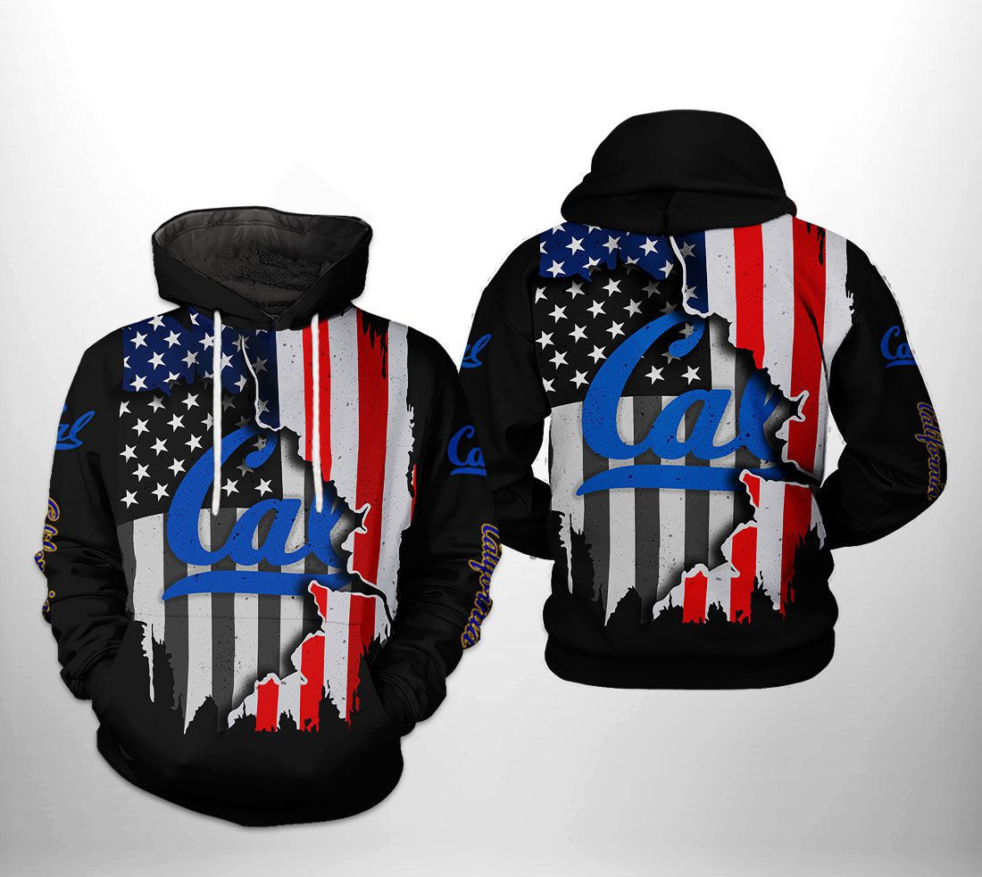 California Golden Bears NCAA US Flag Hoodie  Zip Hoodie Version 1013