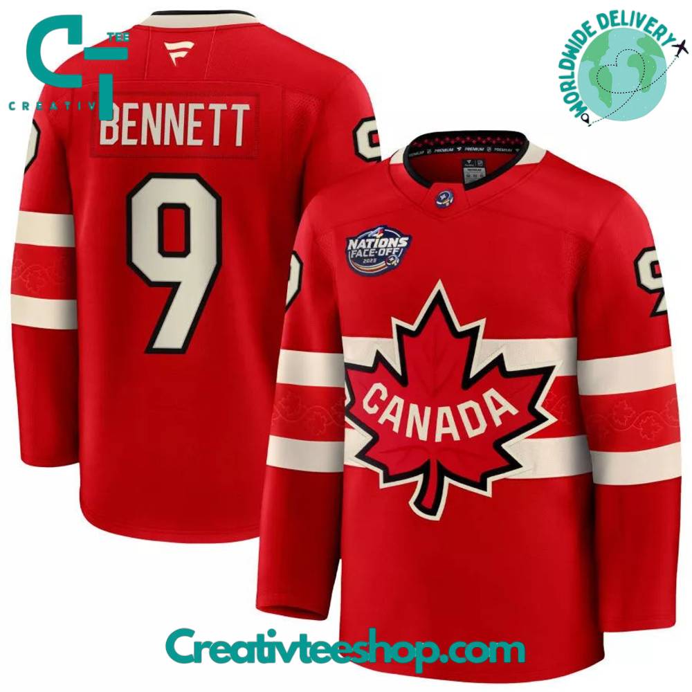Canada 2025 4 Nations Face-Off Sam Bennett #9 Red Premium Jersey