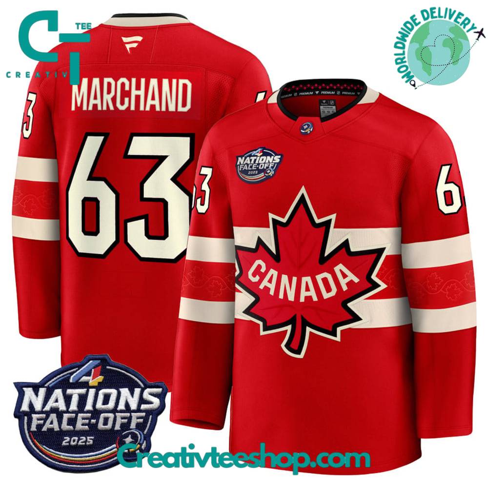 Canada Ice Hockey 4 Nation Face-Off Champions Brad Marchand #63 Jersey