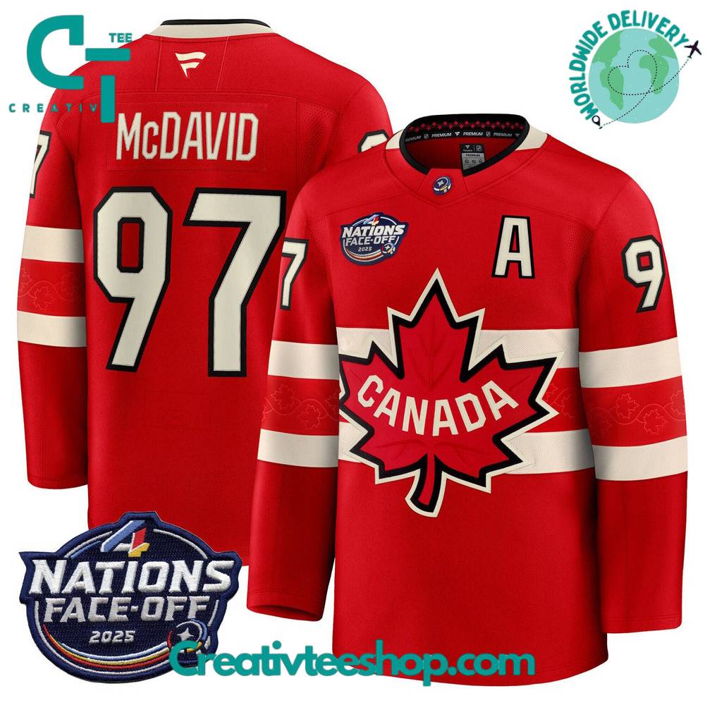 Canada Ice Hockey 4 Nation Face-Off Champions Connor McDavid #97 Jersey