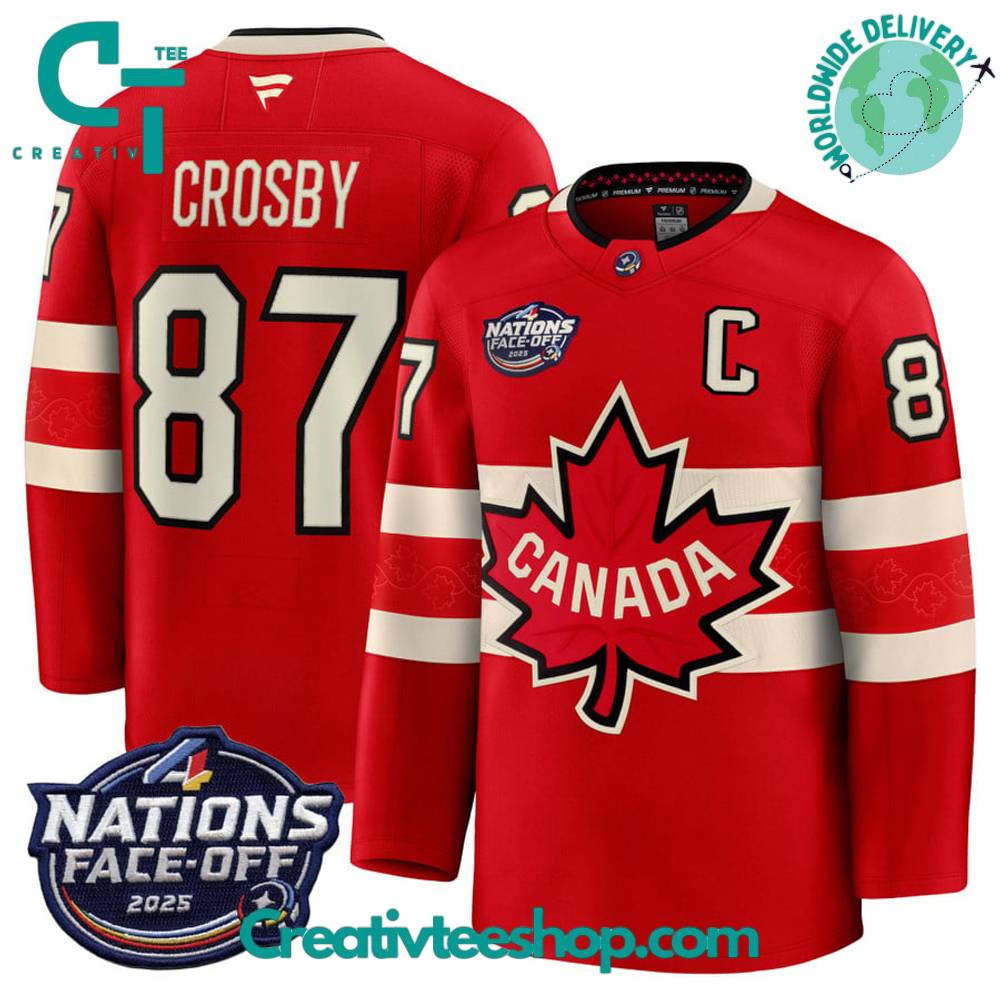 Canada Ice Hockey 4 Nation Face-Off Champions Sidney Crosby #87 Jersey