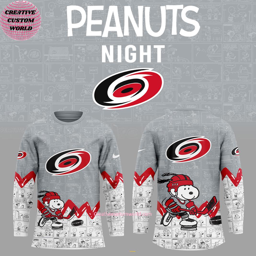 Carolina Hurricanes Peanuts Night 2025 75th Anniversary Hockey Jersey