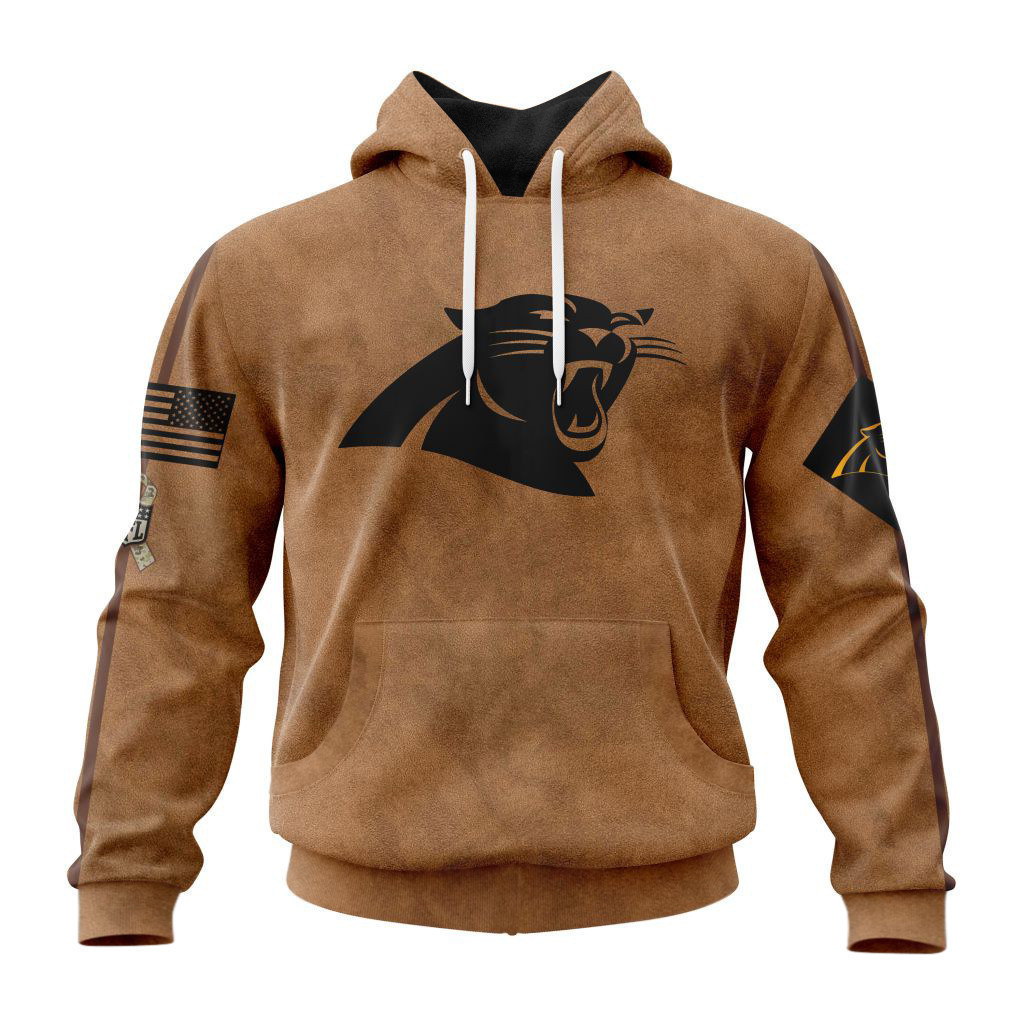 Carolina Panthers Basic Brown NFL 3D Hoodie