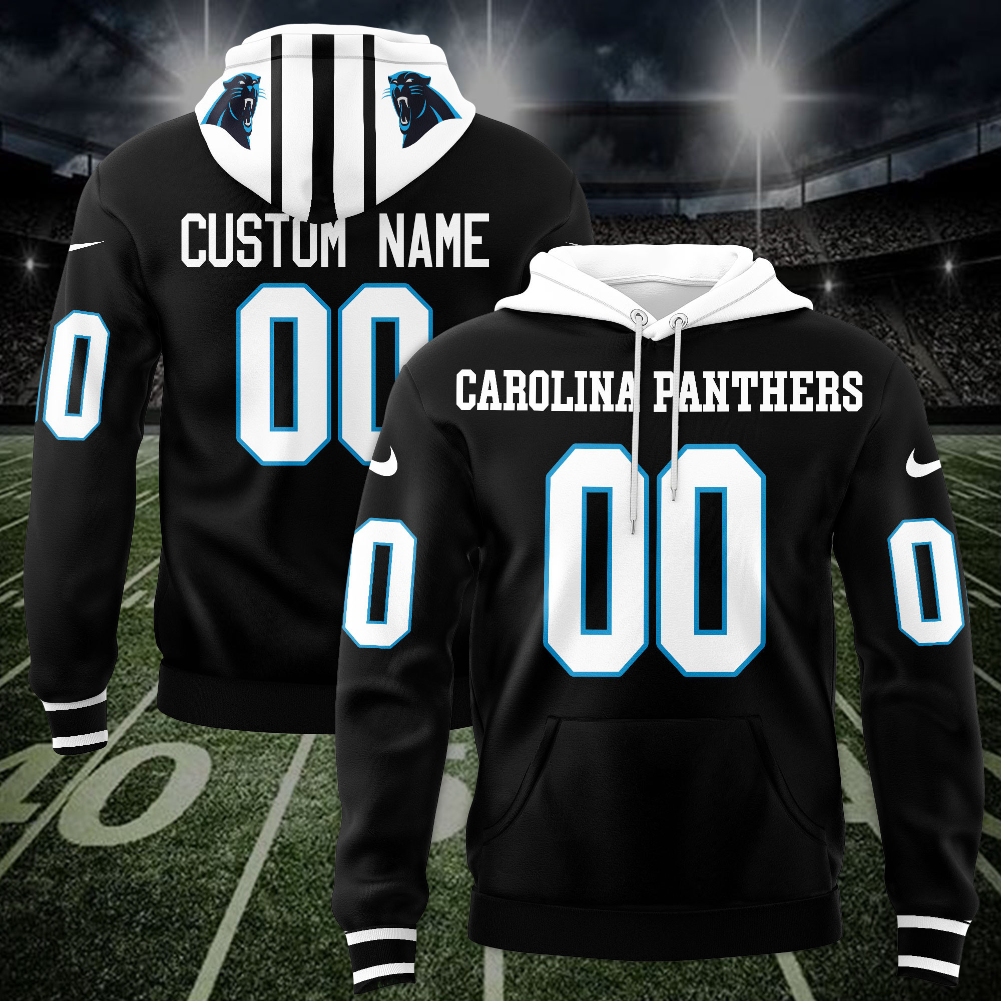 Carolina Panthers Custom Name And Number 3D Hoodie Version 158