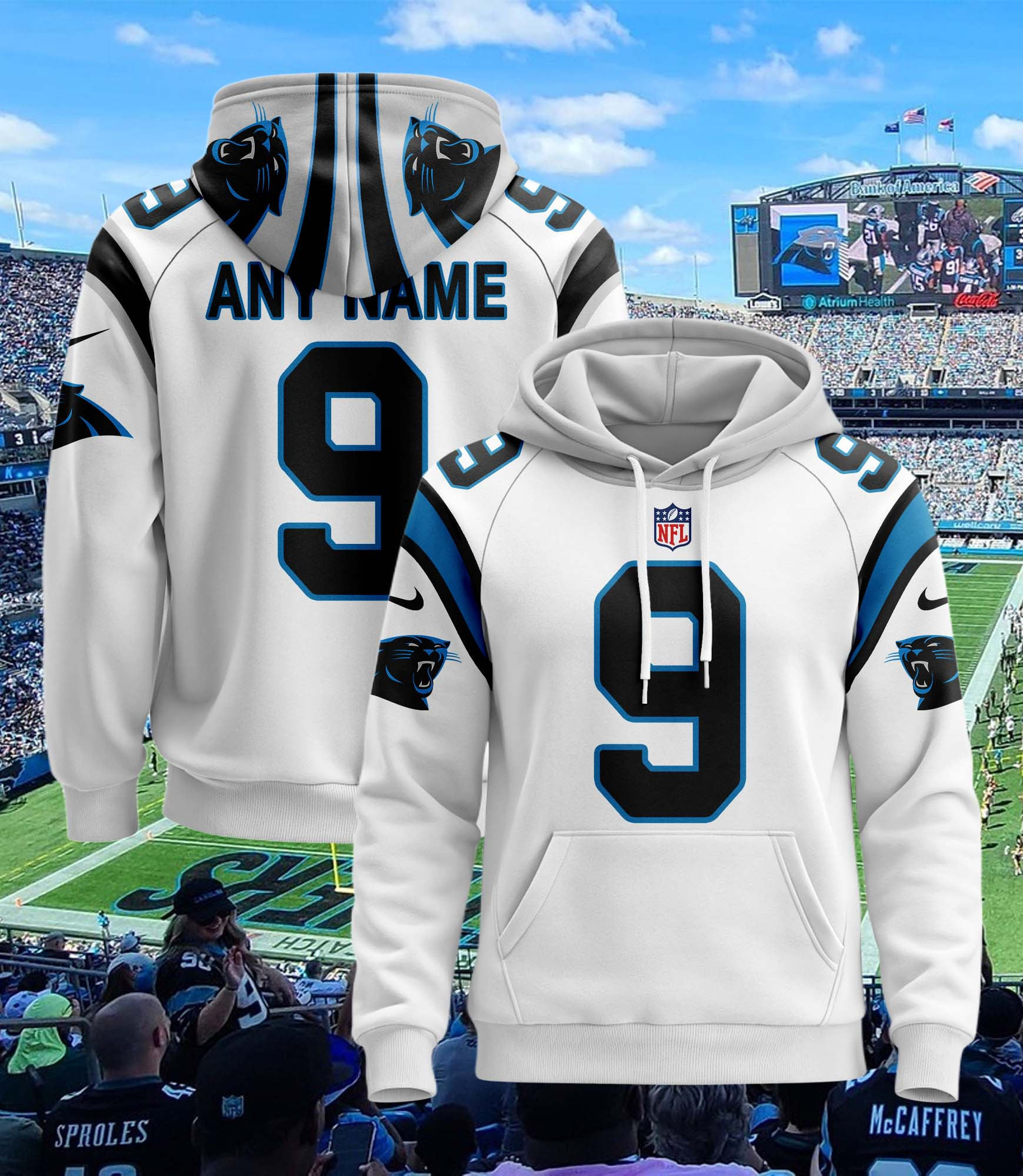 Carolina Panthers Custom Name And Number 3D Hoodie Version 174