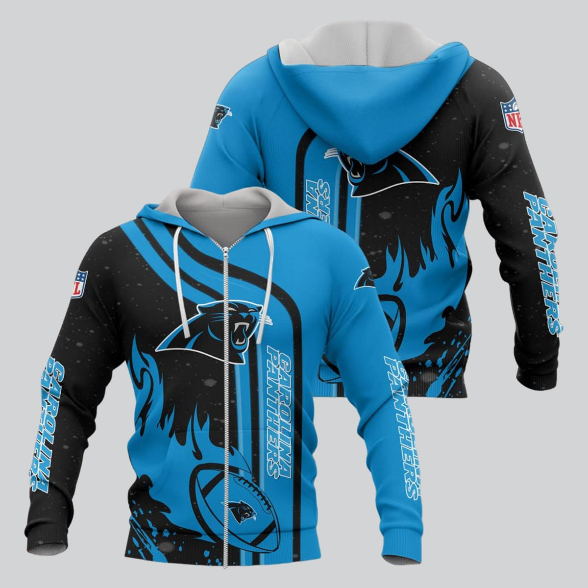 Carolina Panthers Football Zip Personalized 3D printed Sweatshirt Hoodie Zipped Hoodie