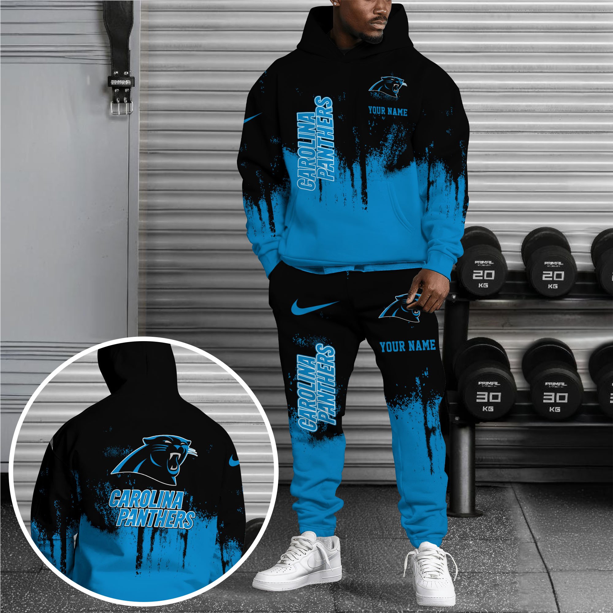 Carolina Panthers Hoodie Sweatpants Set, Custom Hoodie, Sport Hoodie Sweatpants Set, Sport Gifts For Fan MW82 Gift For Sport Music Fans
