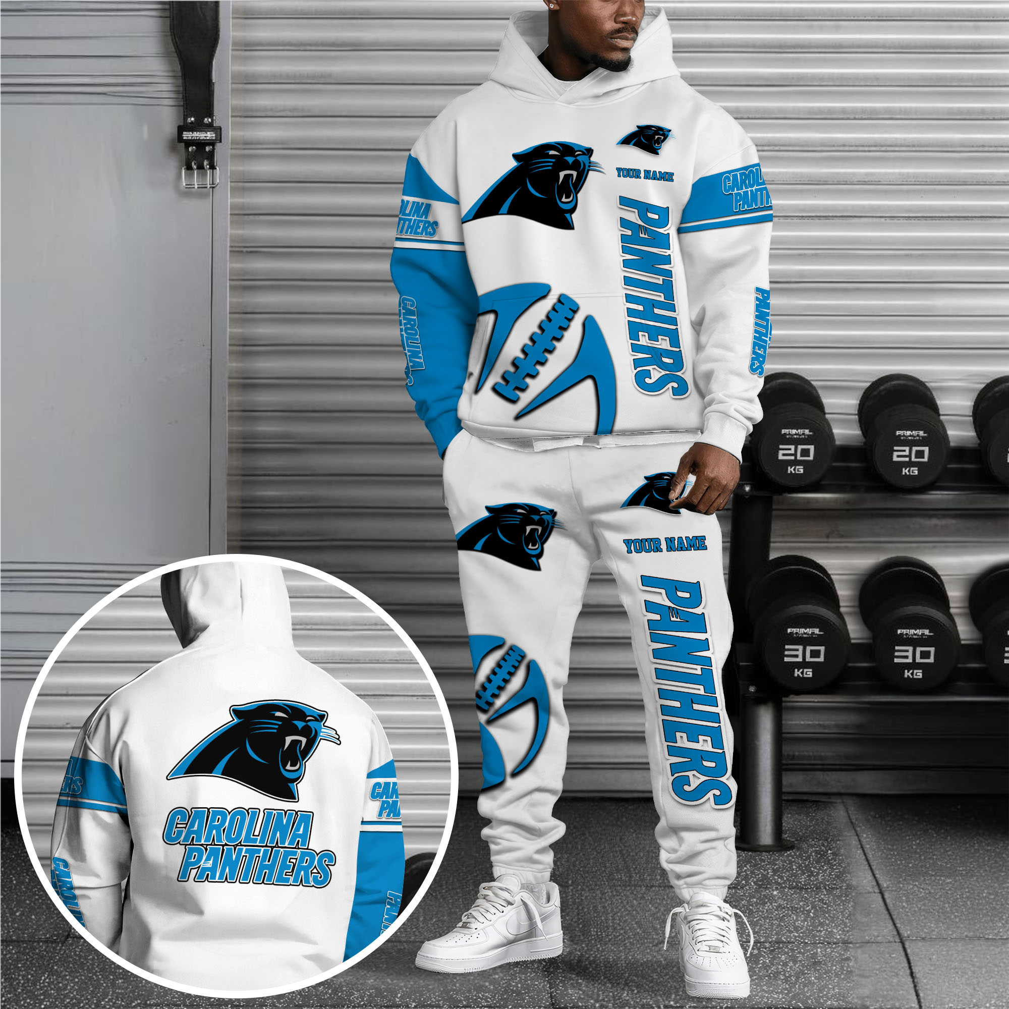 Carolina Panthers Hoodie Sweatpants Set Custom Your name, Sport Hoodie Sweatpants Set, Sport Gifts For Fan Gift For Sport Music Fans