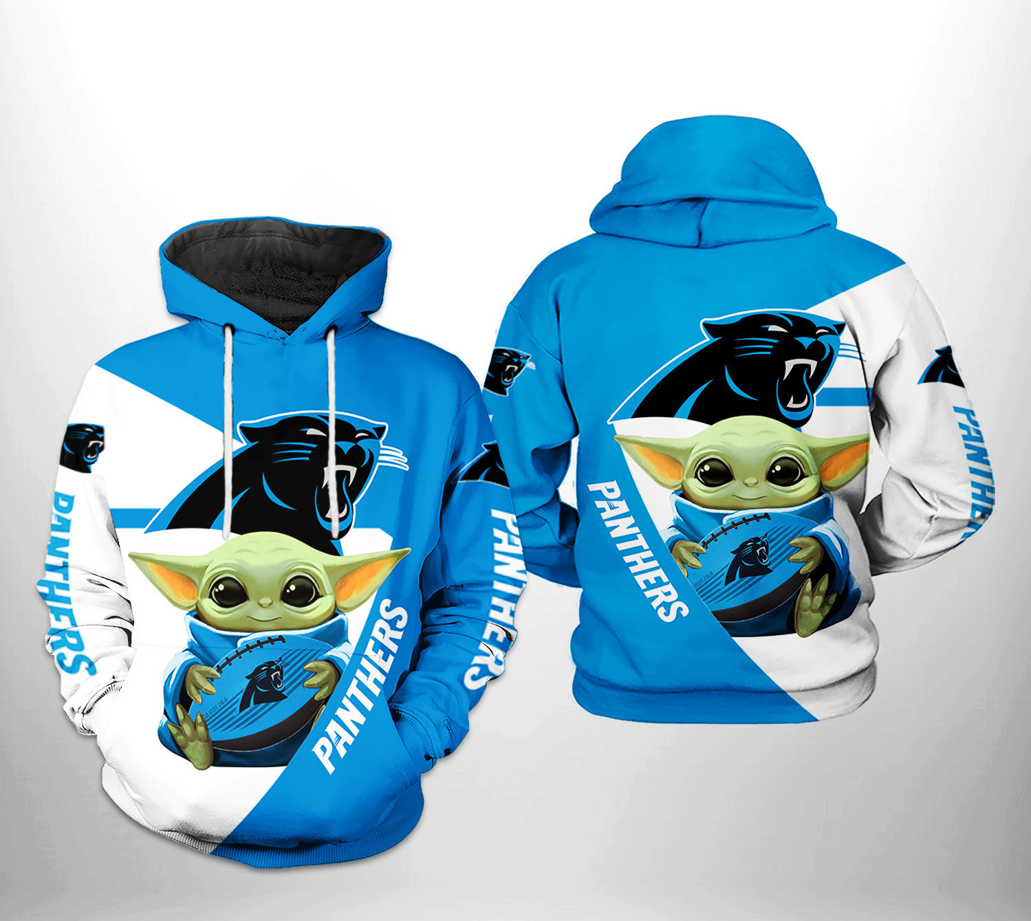 Carolina Panthers NFL Baby Yoda Team Hoodie  Zip Hoodie