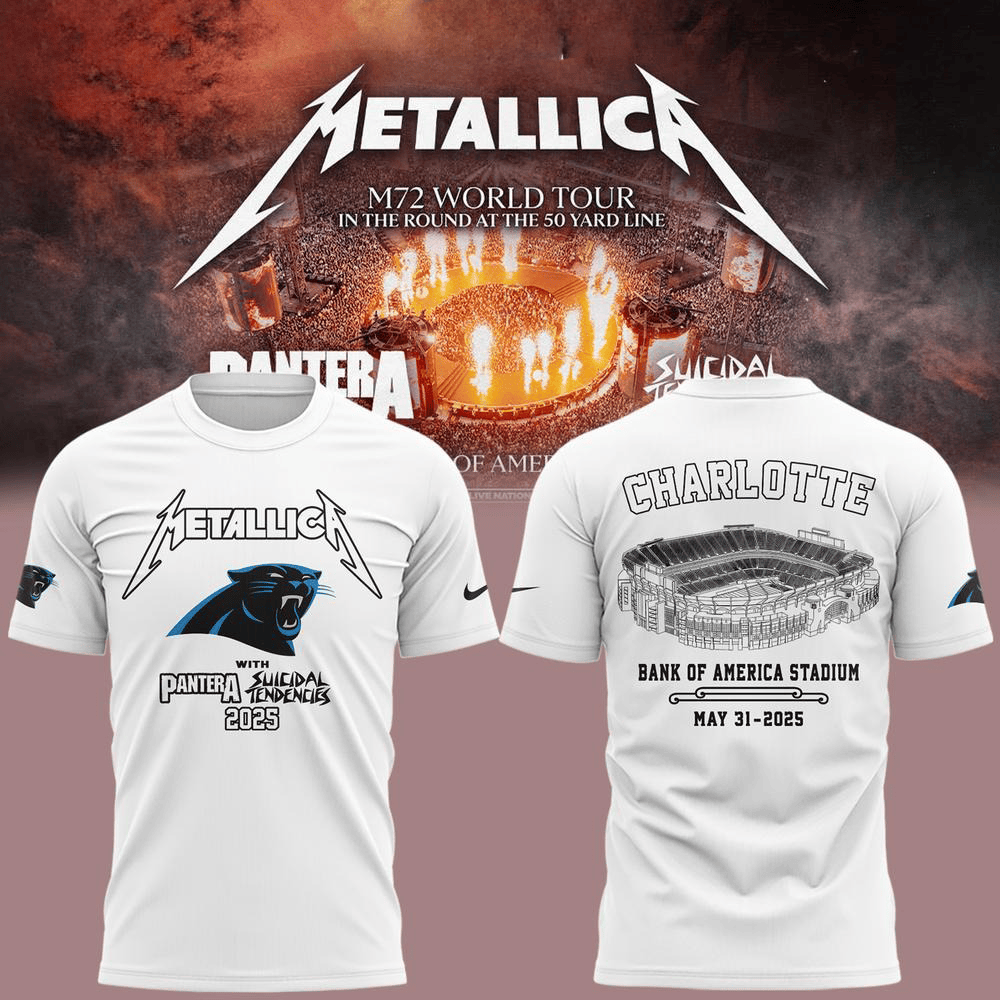 Carolina Panthers x Metallica M72 Tour T-Shirt Music Lovers Gifts