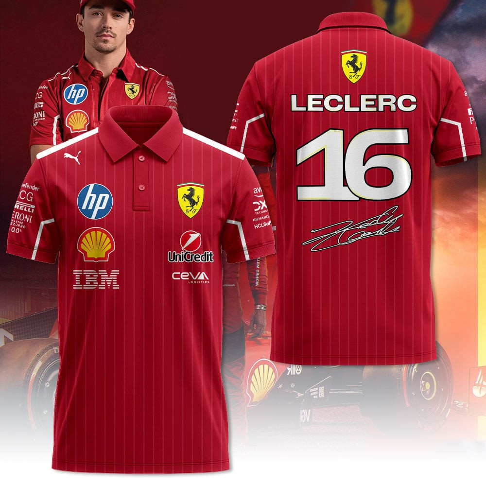 Charles Leclerc Racing Team Polo Shirt Best Gifts For Racing Fans