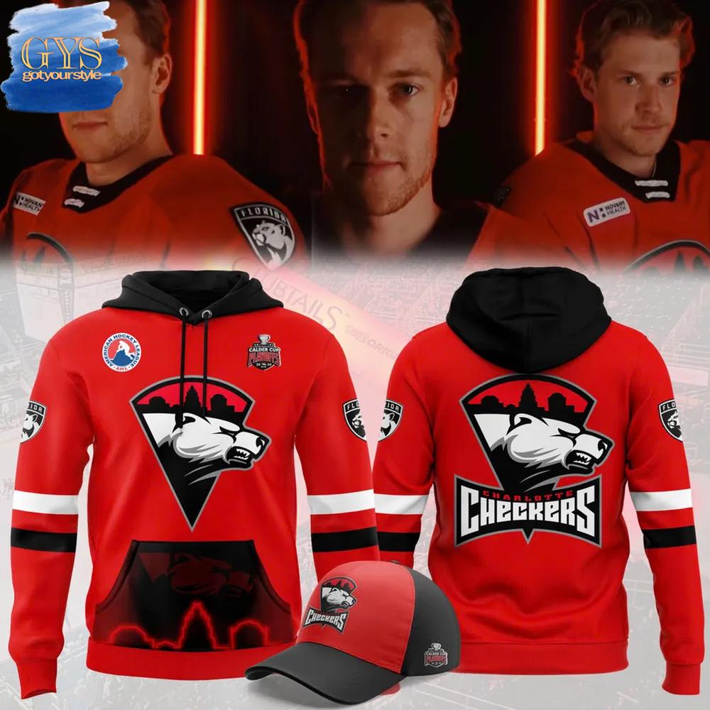 Charlotte Checkers Calder Cup Uniform 2025 Special Red Hoodie Gift For Sport Music Fans