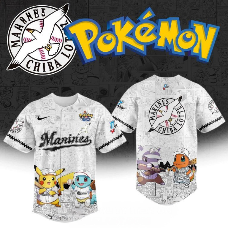 Chiba Lotte Marines x Pokemon Baseball Jersey Gifts For Fans