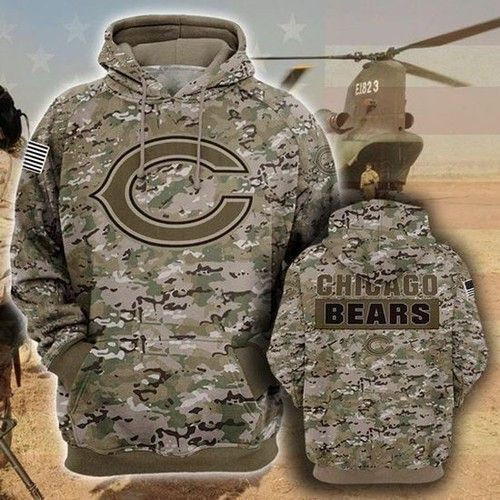 Chicago Bears Camo Hoodie  Zip Hoodie