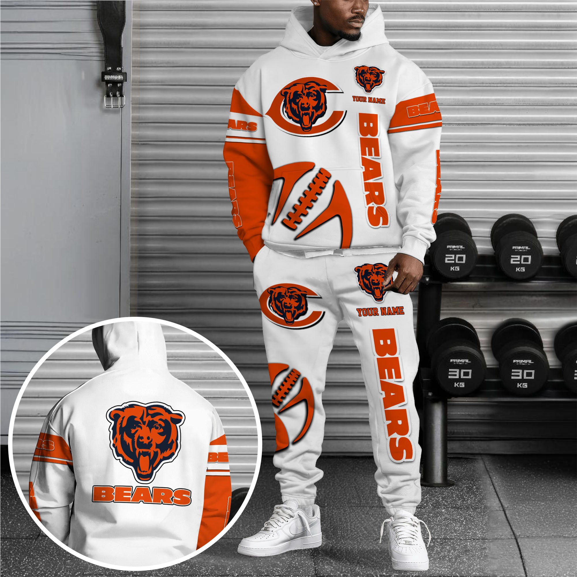 Chicago Bears Hoodie Sweatpants Set Custom Your name, Sport Hoodie Sweatpants Set, Sport Gifts For Fan Gift For Sport Music Fans