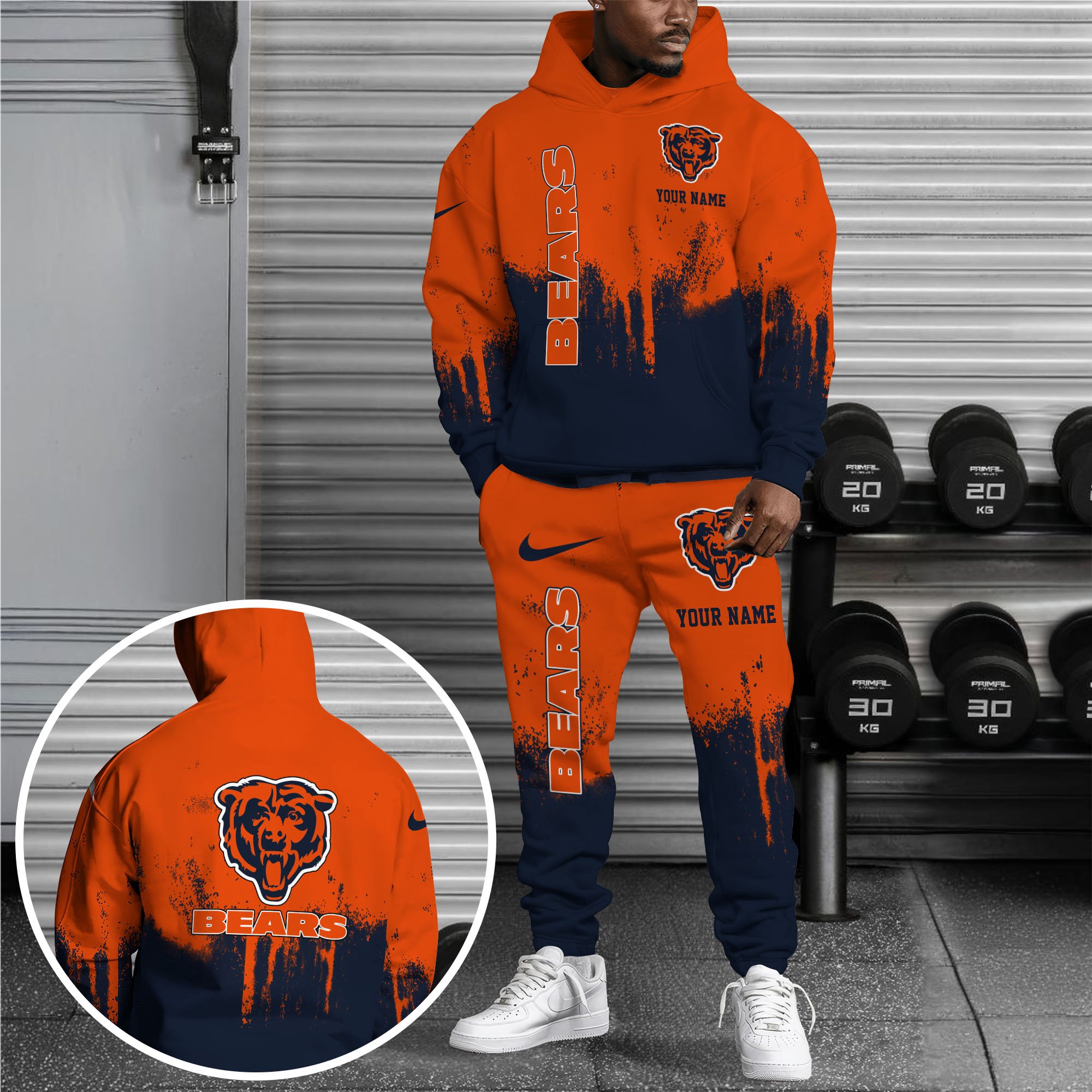 Chicago Bears Hoodie Sweatpants Set Custom Your name, Sport Hoodie Sweatpants Set, Sport Gifts For Fan Gift For Sport Music Fans
