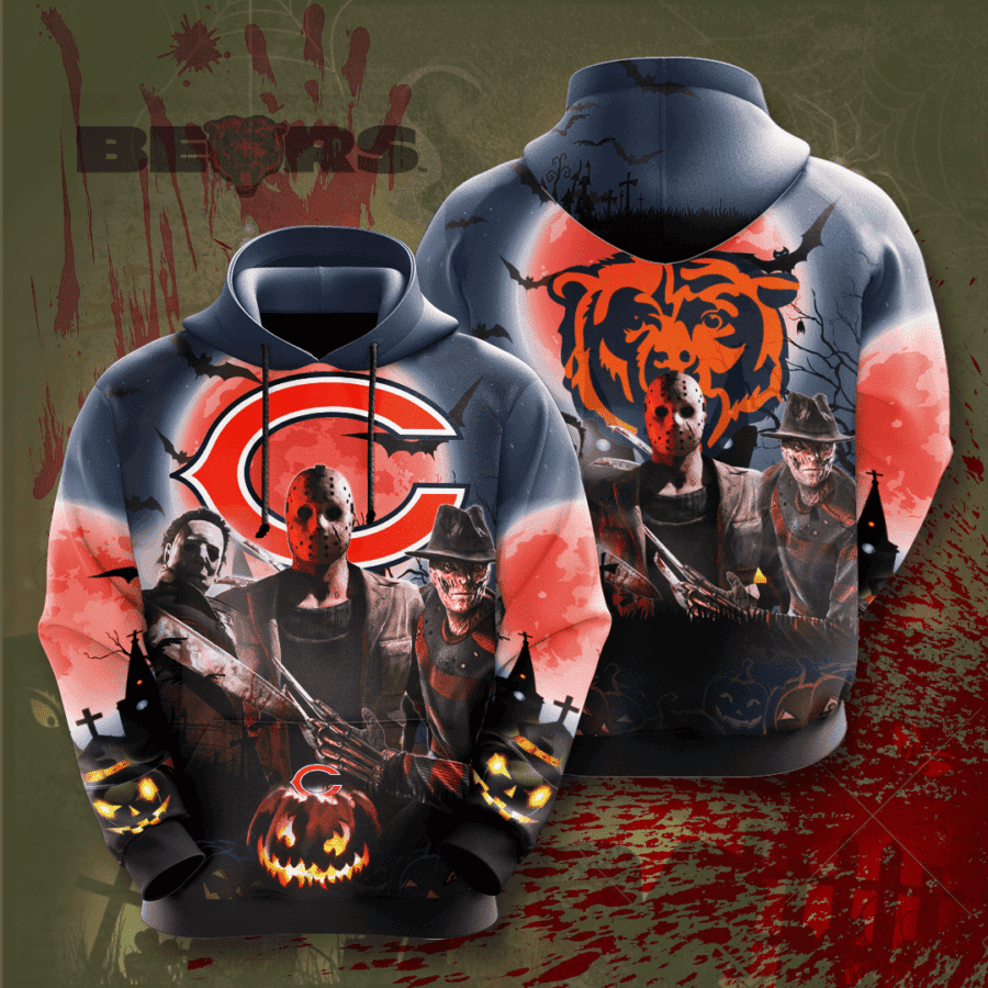 Chicago Bears Horror Hoodie  Zip Hoodie Version 2672
